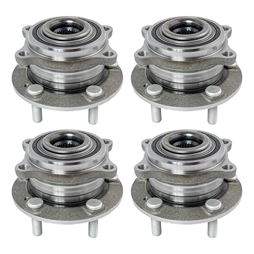 Image of TRQ 2 Piece Wheel Bearing & Hub Assembly Set Compatible with 2007-2014 Hyundai Santa Fe 2013-2014 Santa Fe Sport 2007-2012 Veracruz 2011-2015 Kia Sorento