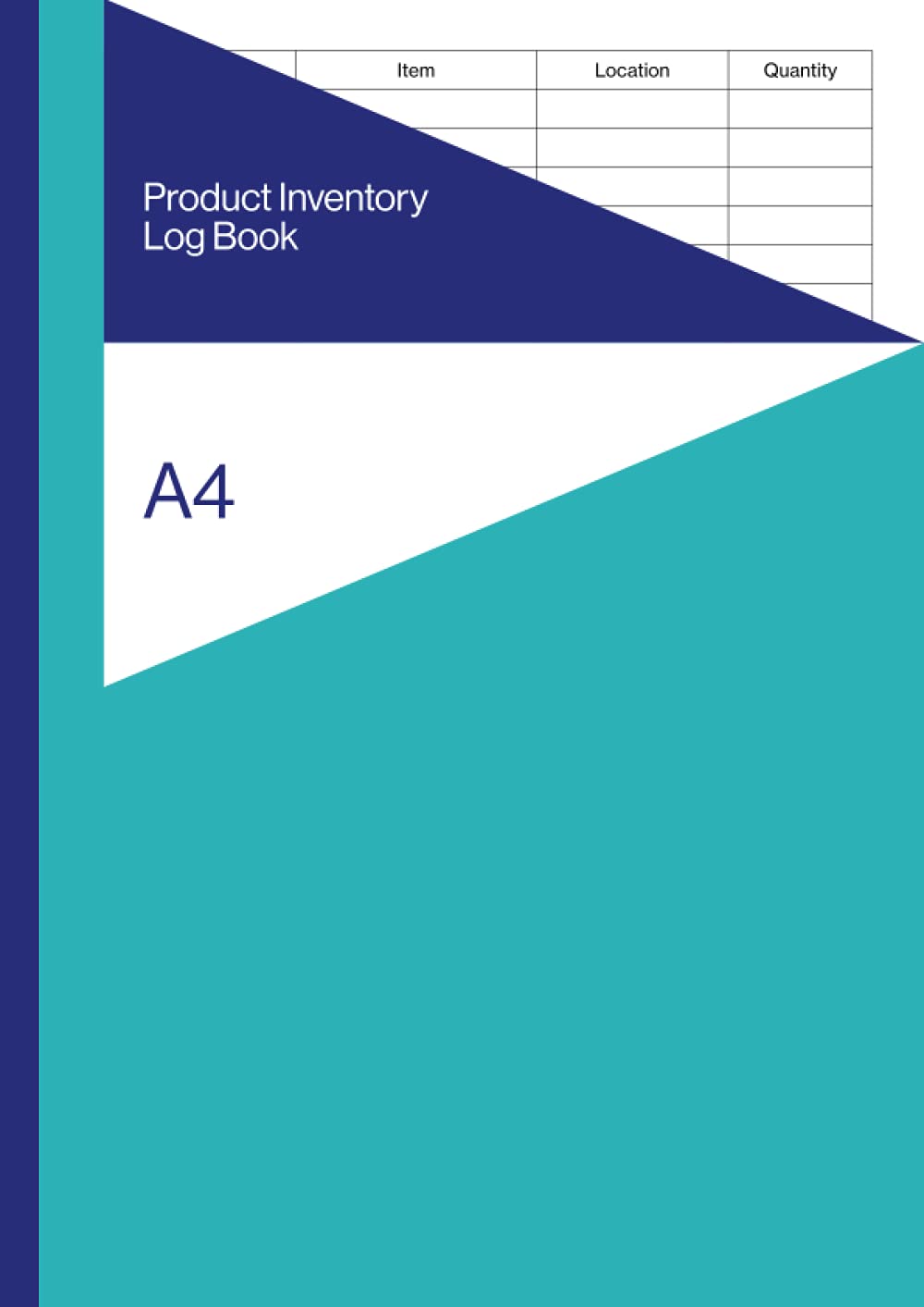 Product Inventory Log Book A4: Large Format Stock Take / Taking Record / Log / Tracker for Small Business | Turquoise and Blue Cover
