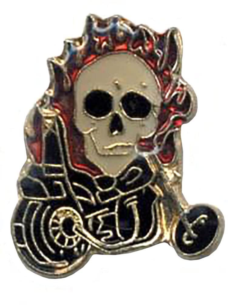 Pack of 12 Flaming Skull & Motorcycle Bike Motorcycle Hat Cap Lapel Pin HP1818