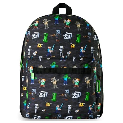 Best traveler's backpack minecraft Black AOP Minecraft Backpack for Kids