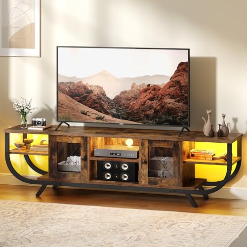 YITAHOME Industrielles TV-Schrank,160cm TV Lowboard für Fernseher bis zu...