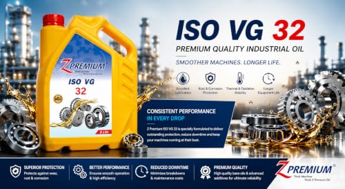 Image of ZPremium ISO VG 32 High-Performance Hydraulic Oil - Superior Anti-Wear Lubricant for Industrial Machinery, Compressors & Heavy Equipment | Enhanced Thermal Stability & Oxidation Resistance | 5 Ltr