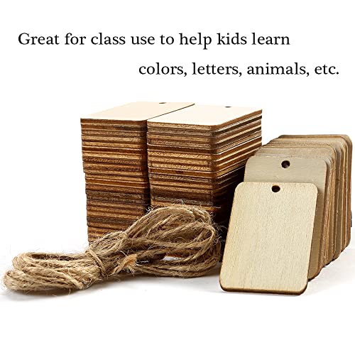 Hoomboom KM-300 120 Pcs Unfinished Wood Pieces Rectangle-Shaped thumb #2