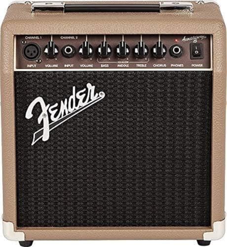 Fender Acoustasonic 15, Amplificateur Combo de 15 W, Ideal pour Guitare Acoustique, Les Artistes Acoustiques et Les Auteurs-Compositeurs-Interprètes, pour Les Utilisateurs Débutants à Intermédiaires