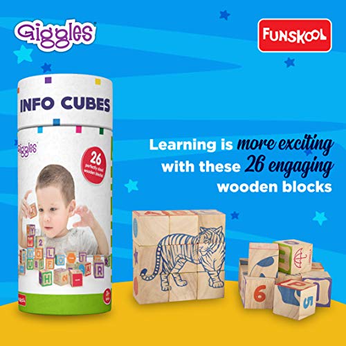 Giggles Funskool Info Cubes, Educational Learning Blocks with Alphabet, Numbers, Colors, Shapes & Picture Puzzle, Development Toy for Kids, Preschool Activity Set, Gift Set for Kid, Ages 3+ Years - Image 10 thumbnail