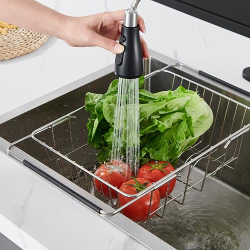 Image of Pull Down kitchen Faucet Head Replacement, Kitchen Faucets 3-Function Spray Nozzle, Kitchen Sink Sprayer Replacement Compatible with Model Number AZ-US-SOEBIZ-CFSLT-BK-02, Matte Black