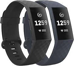 superpow 2 Pack Fitbit Charge 4 Strap/Fitbit Charge 3 Strap,Replacement Strap Compatible with Fitbit Charge 3/4 Strap,Soft Sports Watch Strap Wristbands for Women Men