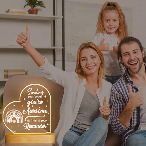 Image of Attivolife You' re Awesome Inspirational Gift for Women, LED Night Lamp Friendship Gifts for Women - Sisterhood, Thank You Gift Galentines Day Gifts for Friends