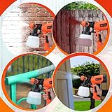 Bestcool Paint Sprayer, 500W Electric Spray Gun with 900Ml Detachable Tank Hand Held Fence Paint Sprayer Adjustable Valve Ideal Garden Fence Sprayers for Walls, Garden Furniture, Ceilings - Image 7