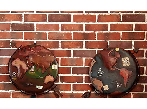 Étagère murale globe carte du monde en fer stéréoscopique pour décoration de salon