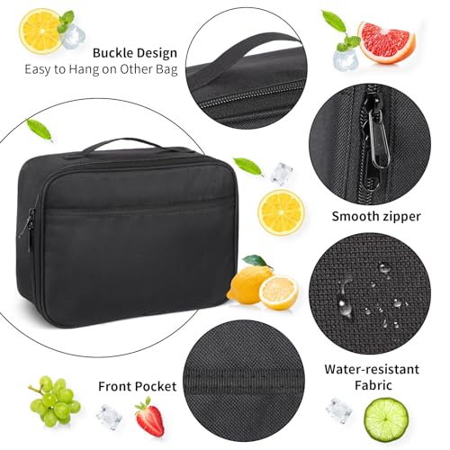 Minicoco Lunch Bag Insulated Lunch Bag for Men Kids Reusable Lunch Tote Bags Portable Leakproof Lunch Cool Bag Thermal Lunch Tote Bags with Front Pocket Lunch Organizer for Work School - Image 4