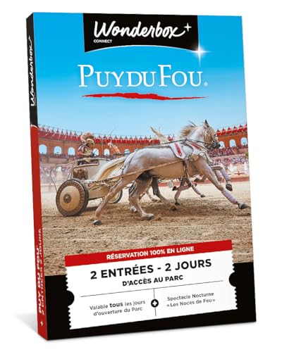 Wonderbox Connect - Coffret Cadeau - PUY du Fou - 2 Jours - 2 entrées pour 2 Jours - Spectacle Nocturne Les Noces de Feu Inclus - Parc à thème - Validité...