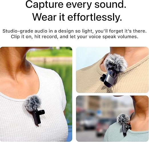 Image of K9 Wireless Lavalier Microphone for iPhone & Android | Plug & Play Dual Mic with Noise Cancellation, 360 Sound Pickup | Perfect for YouTube, Vlogging, Interviews, Reels (K9-MIC)