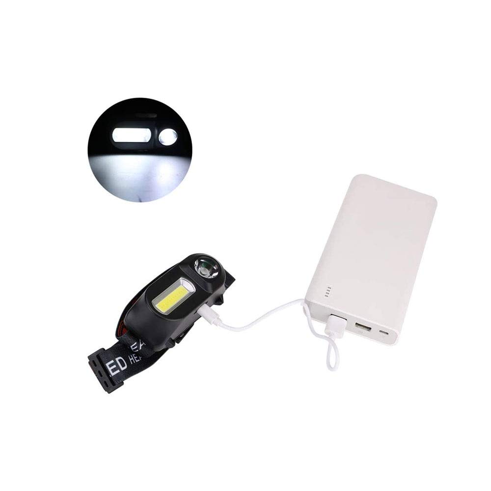 Lampada Frontale con sensore da Campeggio Lampada da Testa con Batteria Ricaricabile Lampadine a LED agli ioni di Litio