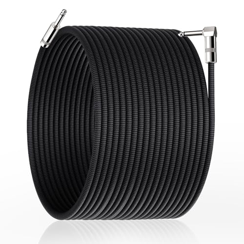 Image of Guitar Cable 50ft, 1-Pack, TS 1 /4 Quarter Inch Cords Braided