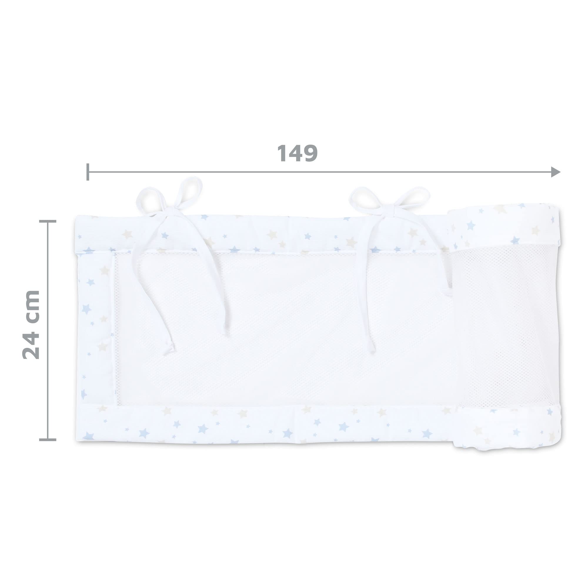 Babybay Babynest Mesh-Piqué Suitable For Model Original, White Starsmix Sand/Azure - 180 g