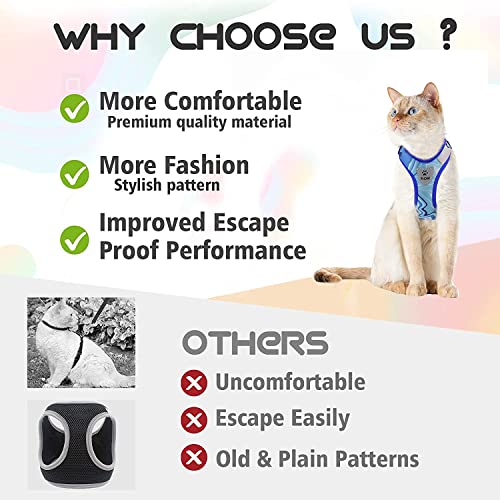 Supet Harnais et Laisse pour Chat - Anti-Fuite - Réglable avec Bandes réfléchissantes - Laisse et Harnais universels pour Chat/Chiot - Gris - S - Image 8