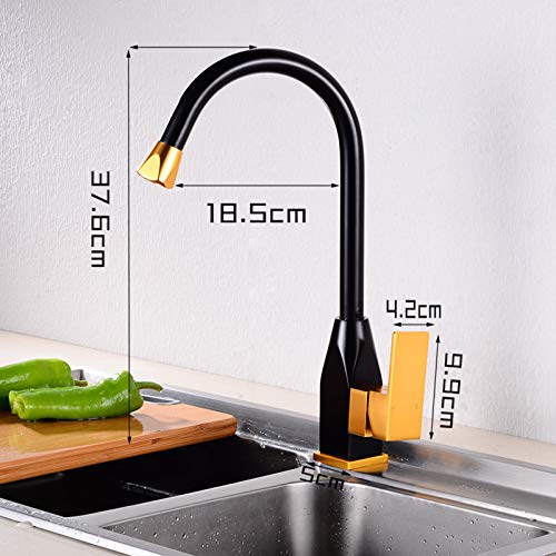 Robinet mitigeur de cuisine noir pour simplifier la vaisselle sur évier double