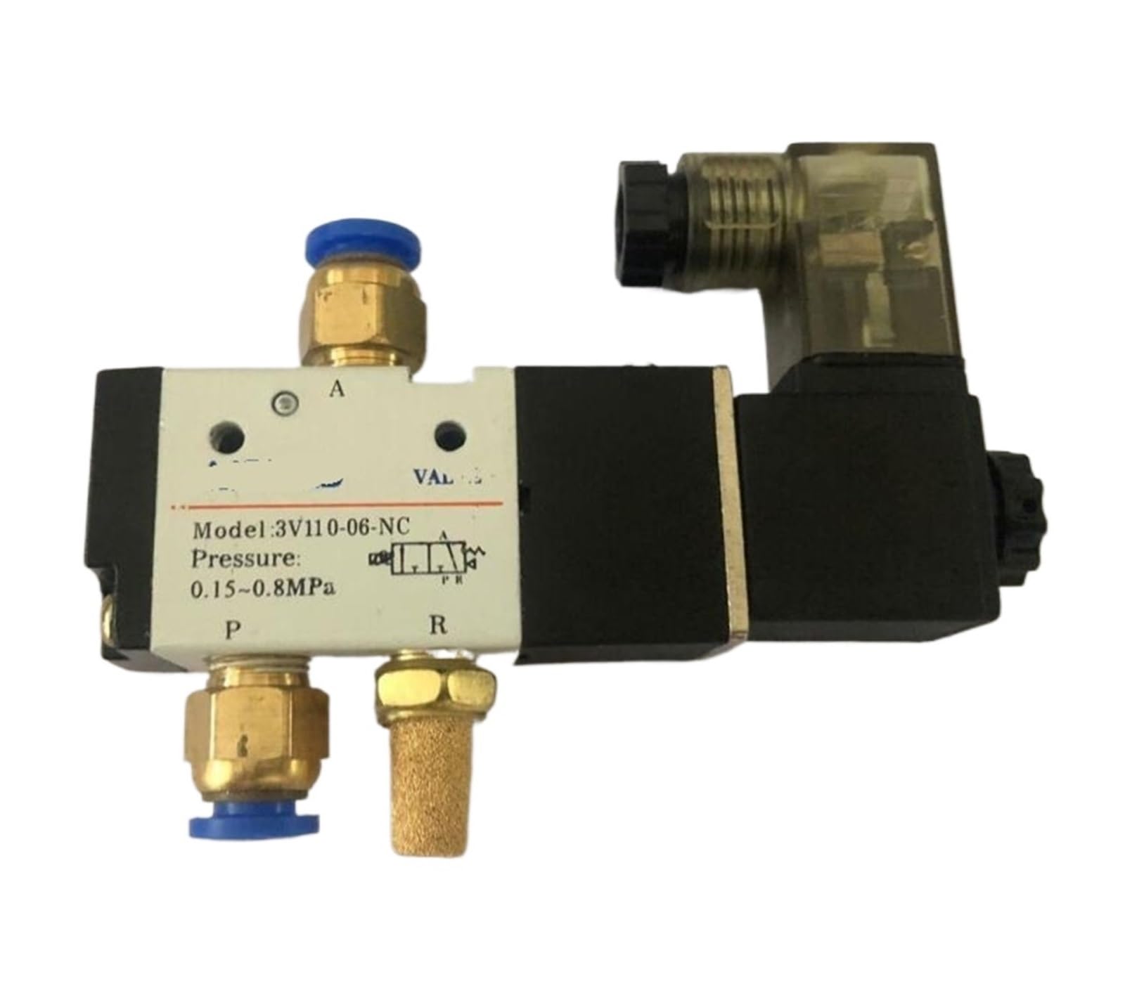 Válvula solenoide 3V110-06 de 12V y cuerpo de aluminio con ajuste de 10mm