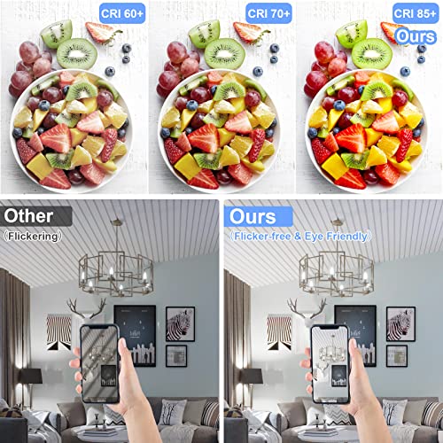 Odnora E12 Candelabra Led Light Bulbs 60W Equivalent, 5000K 6W 450 Lumens Chandelier Light Bulbs, Daylight White Led Ceiling Fan Light Bulbs, B11 Candle Light Bulbs Small Base, Non-Dimmable 6 Packs #TOP3