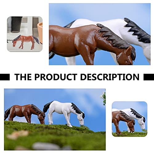 Mini Horse Statue Pferde Modell: 4 Stücke Bauernhof Tiere Figur Spielzeug Lernen Lernspiele Spielset Geflügel Modell… – Bild 5