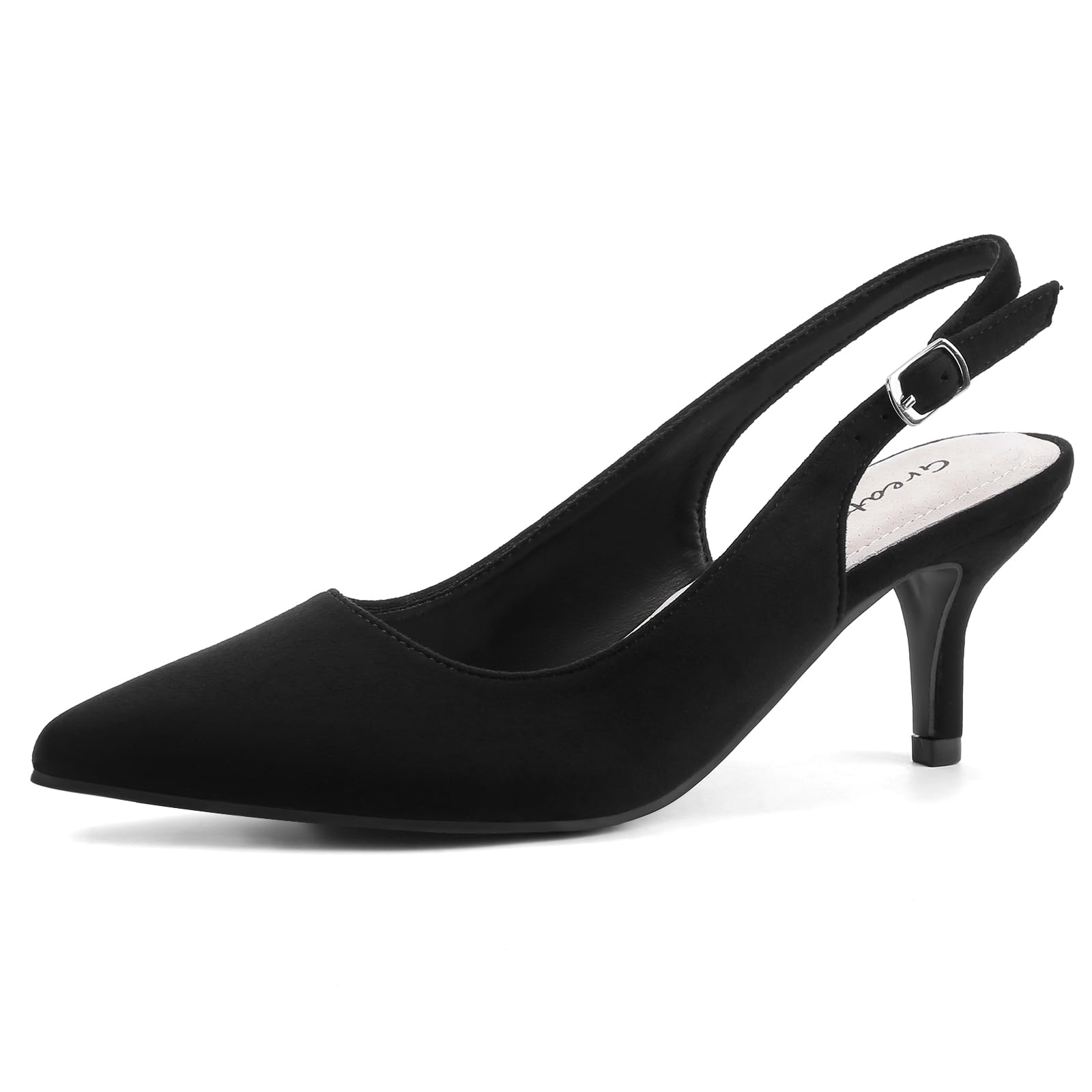 Greatonu Slingback Donna Scarpe Eleganti Decollete con Tacco Medio a Gattino e Punta