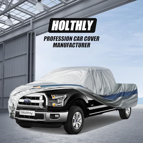 Image of Truck Car Cover Waterproof All Weather, Car Covers for Pickup, All Season Rain Sun Dust UV Protection Windproof with Storage Bag, Universal Fits Length 229-242 inch