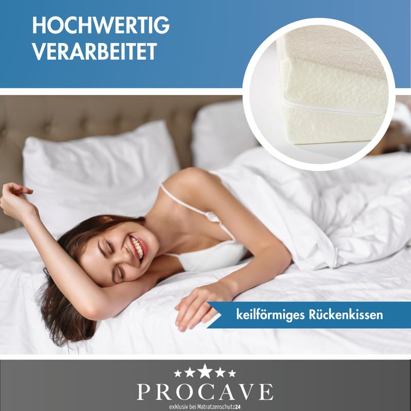 PROCAVE cuneo con copripiumino, Rivestimento a doppio telo con aloe vera, bianco, 50cm