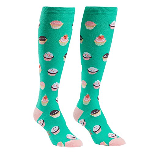Sock It To Me Let Them Eat Cupcakes Women’s Knee High Socks, Funny Calf Socks, Casual Novelty Womens Sock, Fits Women's 5-10