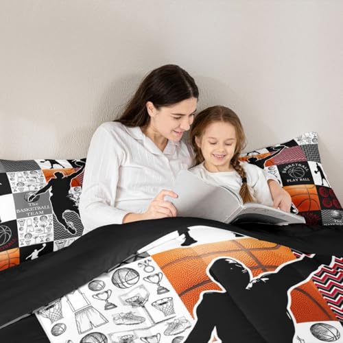 Image of Feelyou Basketball Comforter Set King Size 3 Pcs Kids Boys Girls