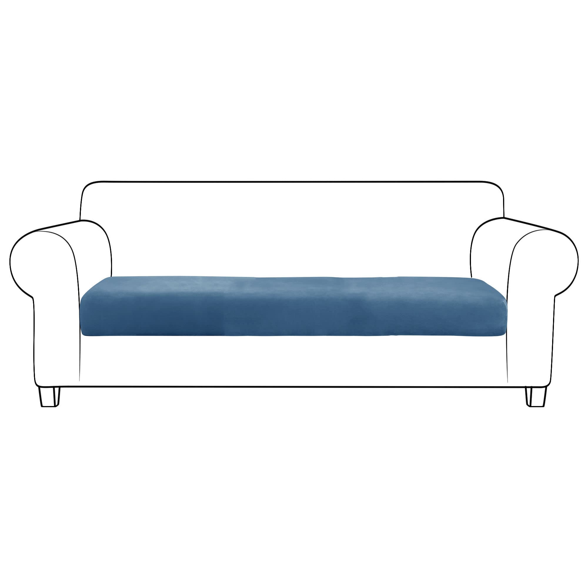 Housses de coussins de canapé velours bleu foncé douceur premium