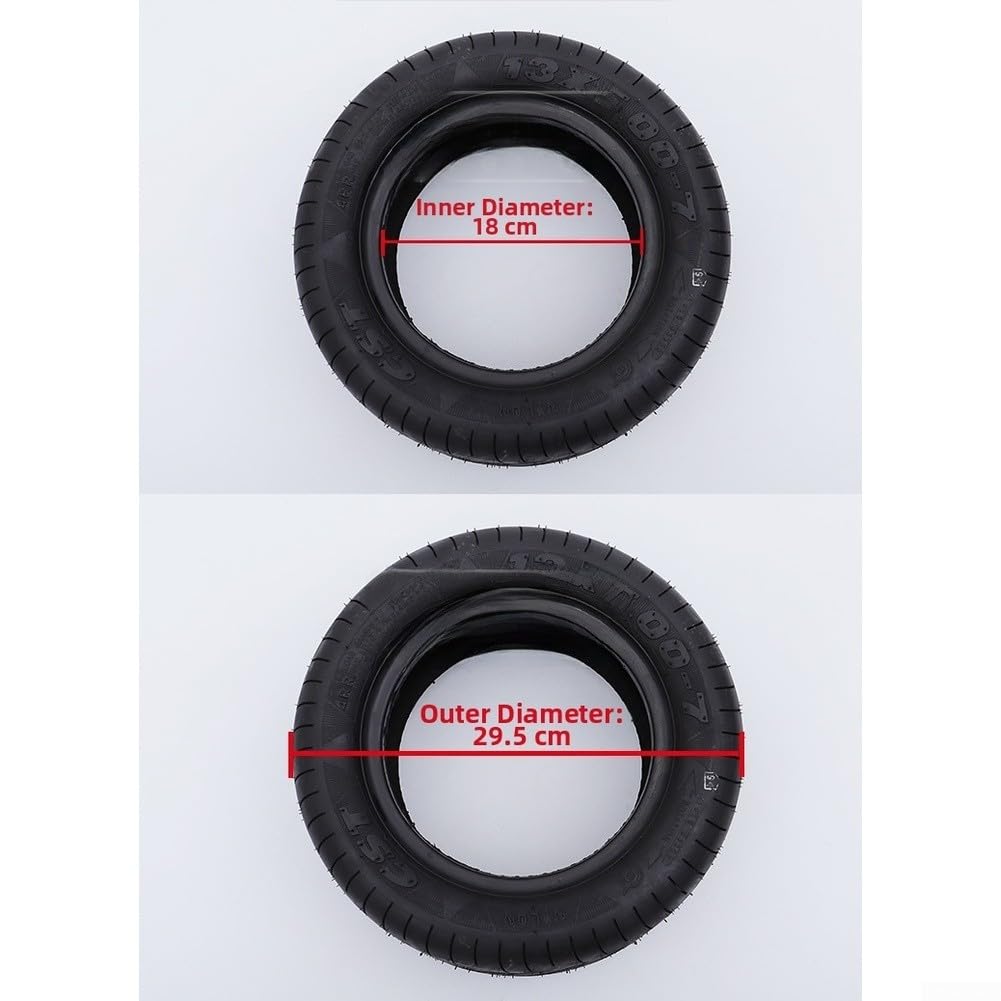 Spelonify Patinete de neumático sin cámara de 13 x 5.00-7, neumático de vacío de goma 125/60-7 4PR con banda de rodadura antideslizante, repuesto de terreno de bajo ruido, ruedas de 7 pulgadas