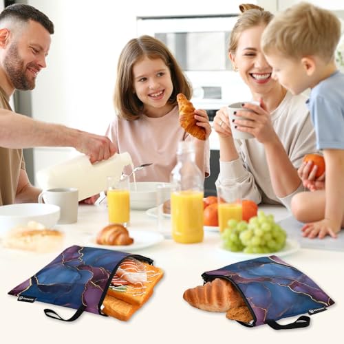 Bolsas Reutilizables para Bocadillos 3 Pzas Azul Marino y Borgoña miniatura 7