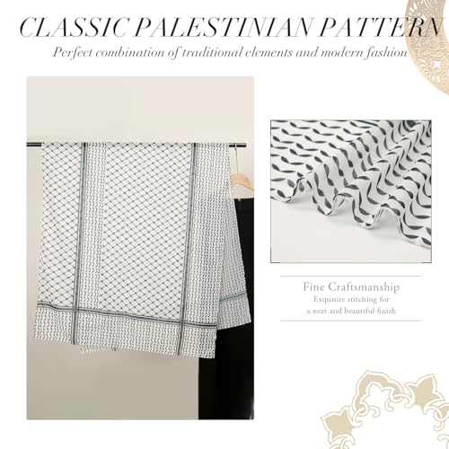 Chiffon Head Scarf Hijab For Women Ethnic Style Check Pattern Palestinian Scarf Shemagh Keffiyeh Arab Scarf Shawl4