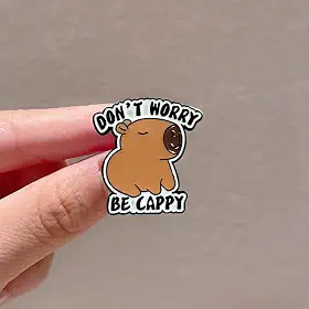 2 pçs Broche de Capivara de Desenho Animado Bonito Metal Animal Badge Mochila Bolso Decoração para Uso Diário, 3 * 3 cm