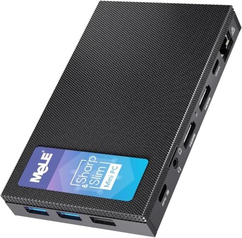 MeLE Mini PC Quieter 4C with Windows 11 Pro, Fanless N150 16GB RAM 512GB M.2 SSD Mini Computers,...