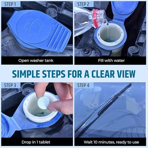 Image of Robustt Concentrated Automotive Glass Wiper Cleaning Tablets, Car Windshield Washer Solid Tablets, Glass Cleaner Tablets (Pack of 10)