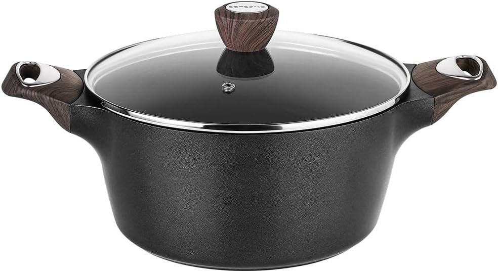 SENSARTE Stock Pot Nonstick 4.5 Quart Soup Pot Casserole Pot with Lid