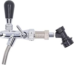 OUSIKA Beer Faucet, G5/8 Adjustable Beer Tap Stainless Steel Liquid Dispenser with Quick Connector for Mini Craft Beer Keg Growler Homebrew Spear Dispensers