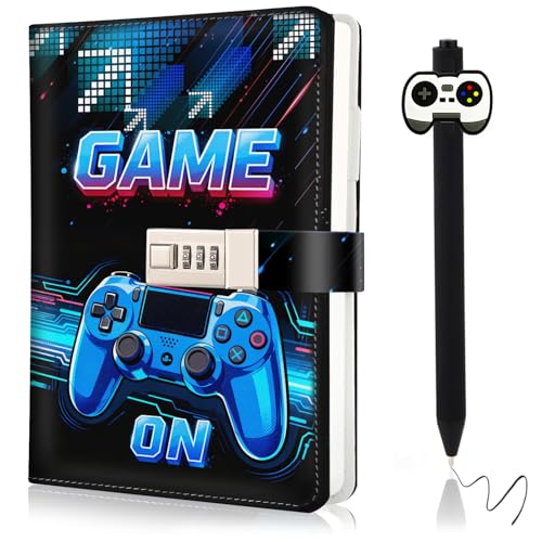 UNIANE Journal intime à cadenas, Journal intime pour garçon avec code, Idée cadeau de rentrée scolaire pour les 8 9 10 11 12 13 14 15 16 ans, Anniversaire...