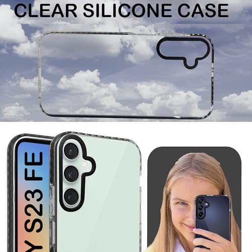 Image of A rtistque Ultra Stylish Back Cover Case for Samsung Galaxy S23 FE 5G | Premium Shockproof TPU | Protective Design | Samsung S23 FE Bumper Back Cover - Black,Transparent