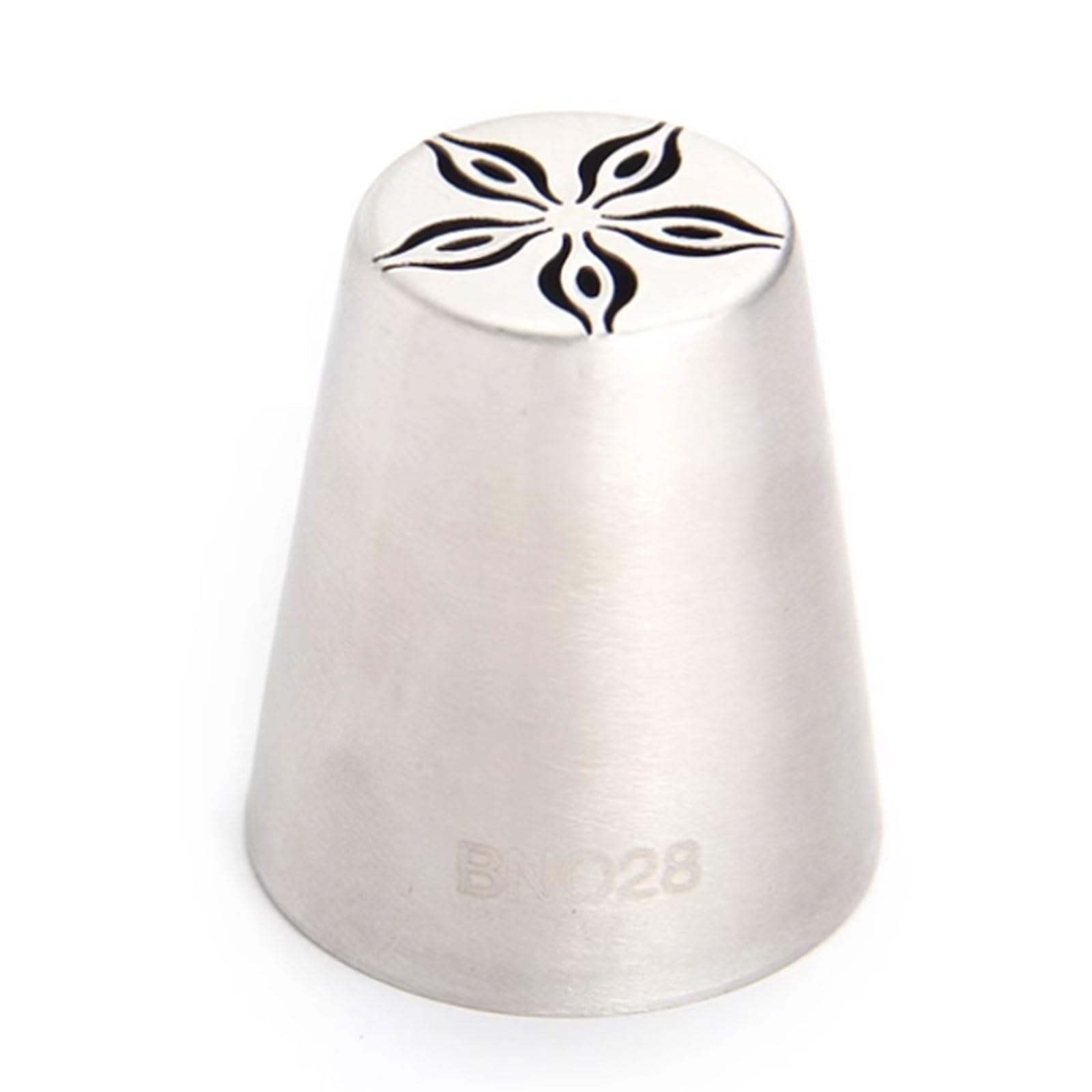 BNO28 Russian Piping Nozzle Large Flower Bouquet Tip One-Piece Stainless Steel Baking Tool for Small Buttercream Blooms