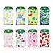 8 Pièces Mince Bière Canette Refroidisseur Manches Couverture,Refroidisseurs de Canettes Fines et Pliables en Néoprène Manchons en Néoprène Pastèque, Citron, Ananas, Flamant Rose, Palmier Short