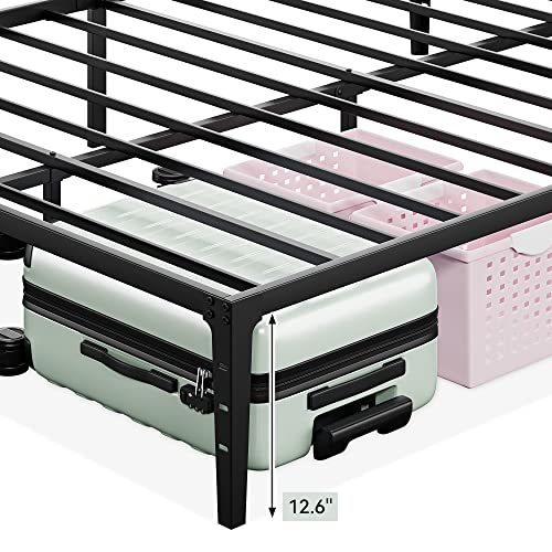 Idealhouse 14 Inch Queen Metal Platform Bed Frame Heavy Duty Steel Slat No Box Spring Needed, Easy Assembly, Noise Free, Black (Queen) #TOP5