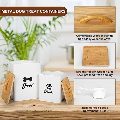 Dog Treat Container 2PCS, Dog Food Storage Container with Lids Airtight, Dog Treat Jars for Kitchen Counter-7+3Lbs, Small Dog Cookie Jar for Storage, (Upgraded) White - Image 3