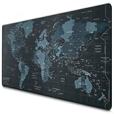 World Map Mouse Pad - Gaming Mouse Pad 35x15.7 Map Desk Mat for Keyboard and Mouse XL Mouse Pad Map - Large Mouse Pad World Map Full Desk Mousepad XL