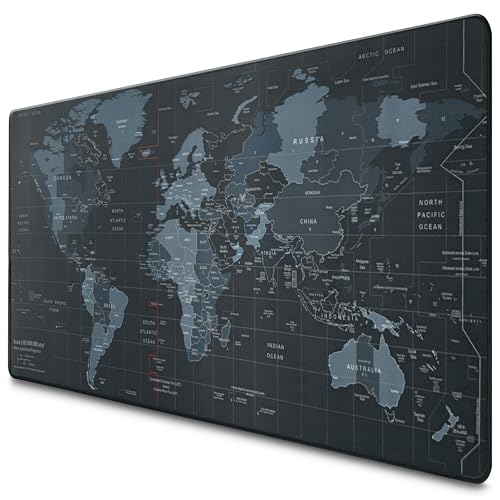 World Map Mouse Pad - Gaming Mouse Pad 35x15.7 Map Desk Mat for Keyboard and Mouse XL Mouse Pad Map - Large Mouse Pad World Map Full Desk Mousepad XL