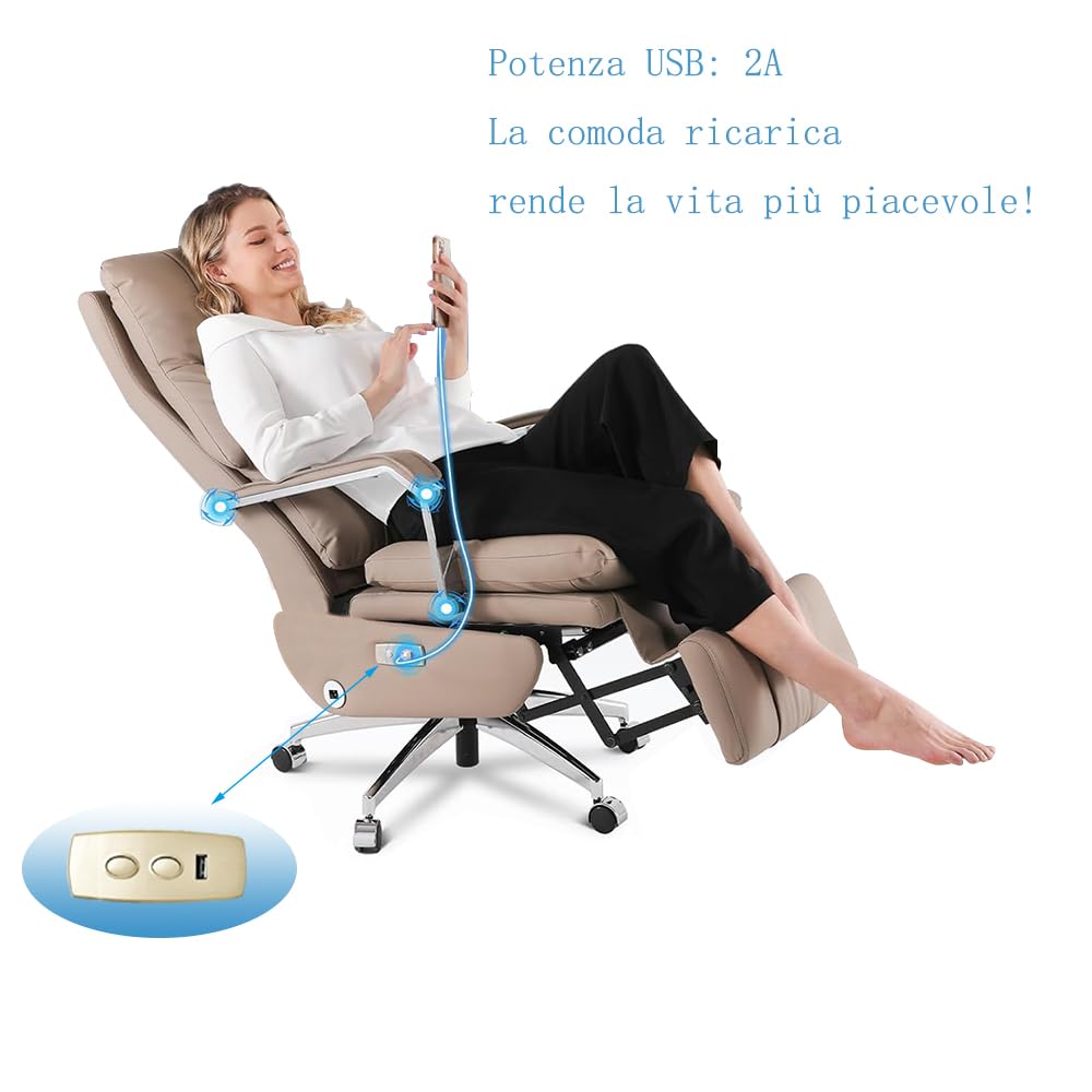Controller reclinabile per sedia reclinabile elettrica 2 pulsanti Controllo 1 motore (con caricatore USB 5V 2A, ingresso DC29V) Installazione semplice