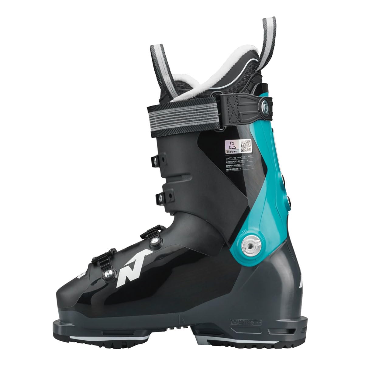NORDICA Women's Easy-Flexing High-Performance Low Volume Gripwalk All-Mountain Promachine 95 Ski Boots, Black/Anthracite/Blue, 25.5