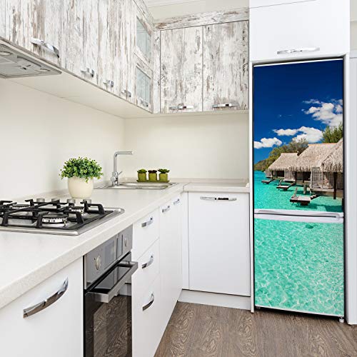 Película autoadhesiva de nevera 70x190 cm resistente con paisaje isla tropical 4
